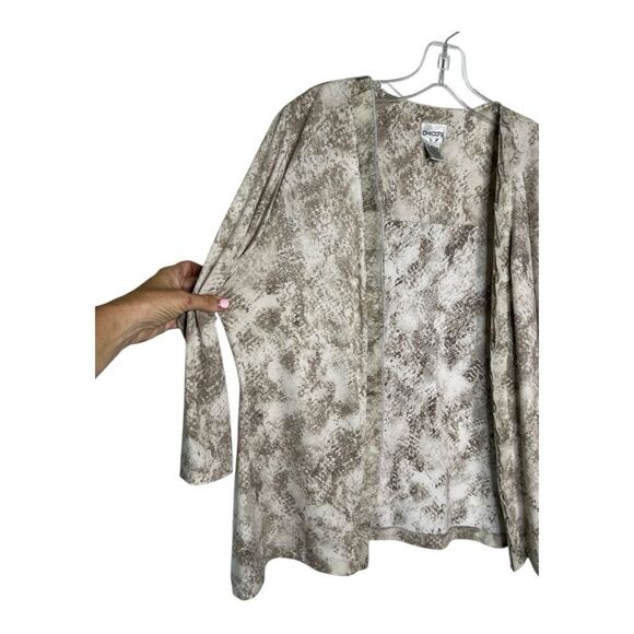 Chicos Women’s L Open Front Shimmer Ruffle Trim Cardigan - Picture 5 of 8